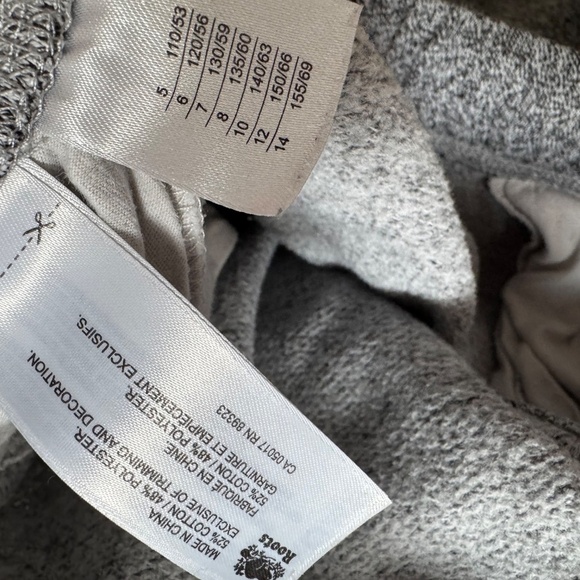 Roots Kids Big Girl Size 10 Salt Pepper Grey Joggers Sweats Track Pants Active - Picture 5 of 8
